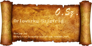 Orlovszky Szigfrid névjegykártya